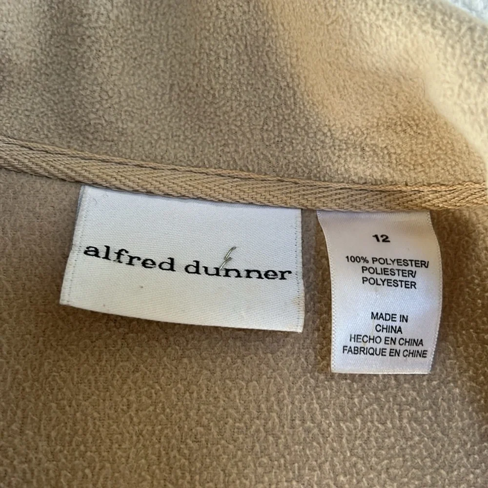Alfred Dunner Womens Faux Suede Jacket Brown Embroidered Cottagecore‎ Size 12
